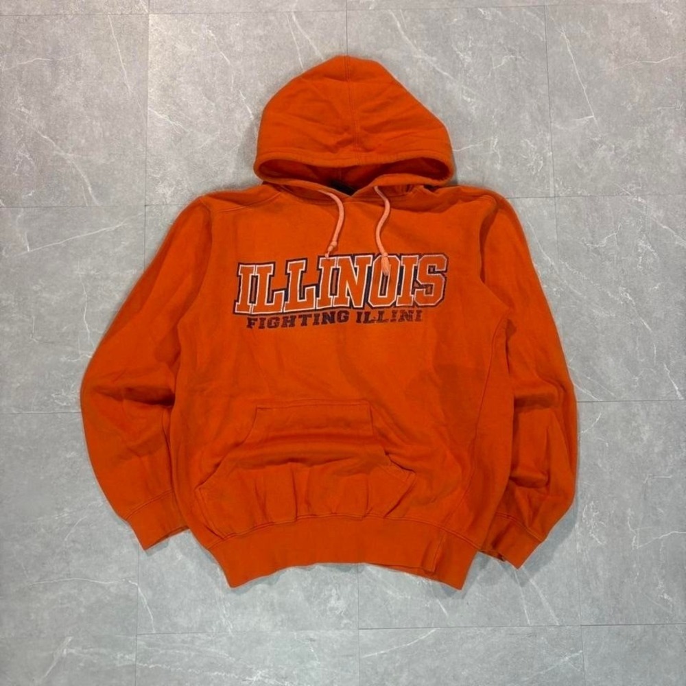 Orange and white vintage 90s Illinois Fighting Illini‎ hoodie hoodie
